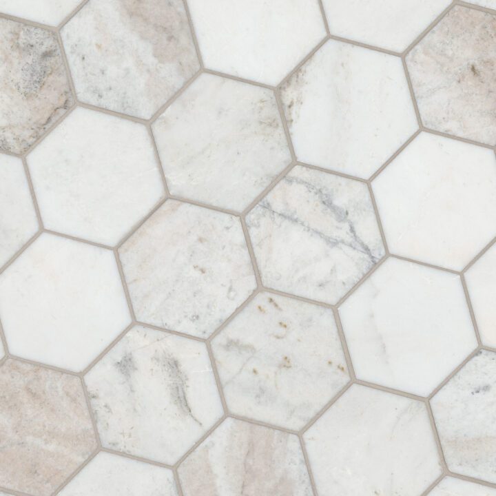 MSI Arabescato Venato White 5" Hexagon Honed Tile - Image 8