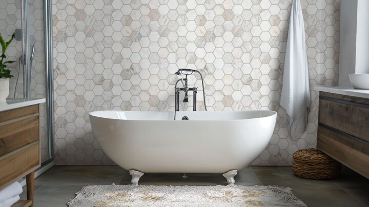 MSI Arabescato Venato White 5" Hexagon Honed Tile - Image 2