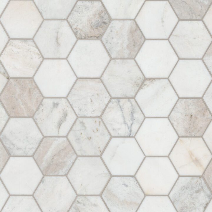 MSI Arabescato Venato White 5" Hexagon Honed Tile - Image 9