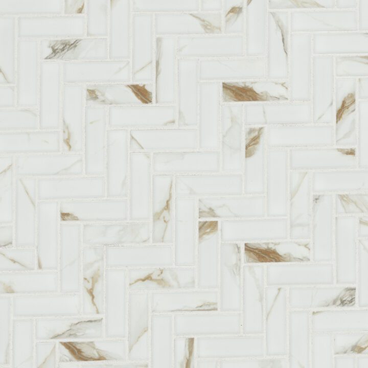 MSI Calacatta Gold Matte 1x3 Herringbone Tile - Image 9