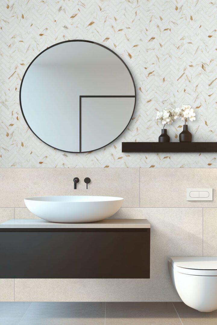 MSI Calacatta Gold Matte 1x3 Herringbone Tile - Image 5