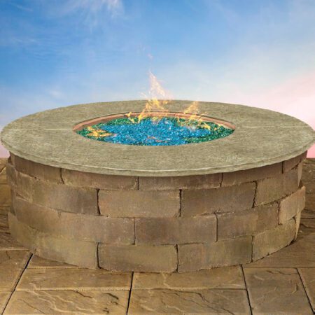 Cambridge Pre-Packaged Olde English Round Gas Fire Pit Kit