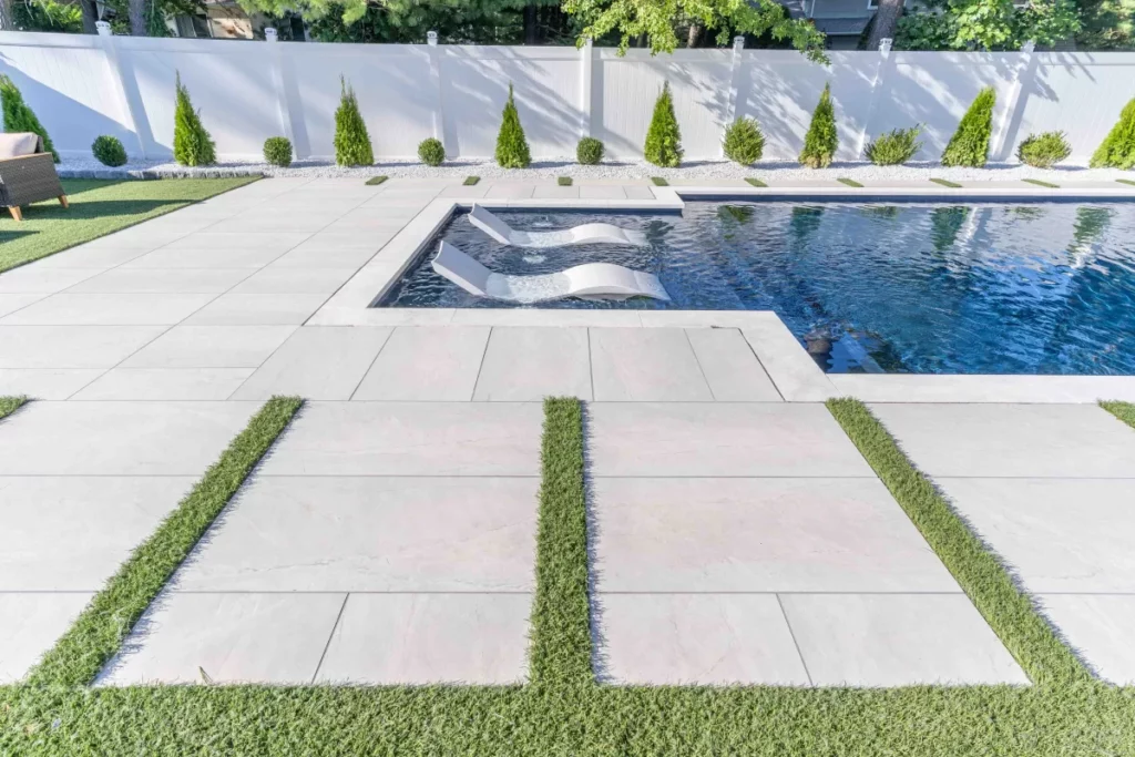 Chairs on pool tanning ledge